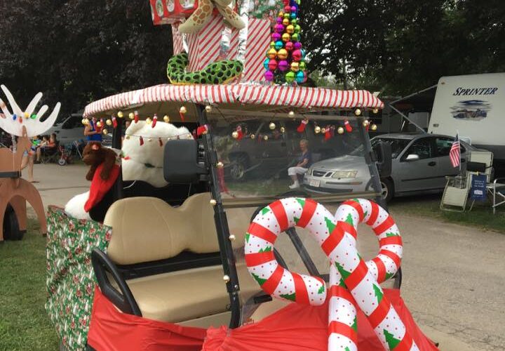 christmas parade golf cart